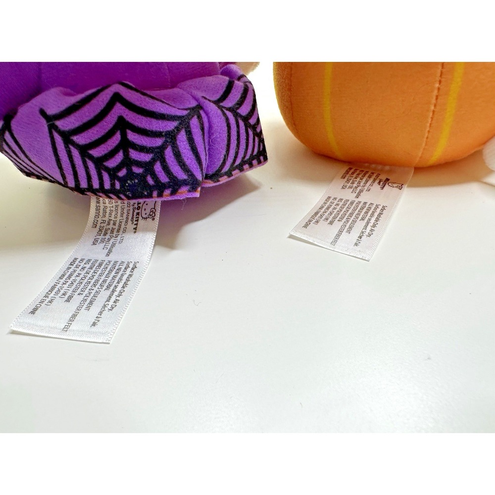 Sanrio Hello Kitty Halloween Witch Jack O Lantern Pumpkin Plush Set 2 Tags - Picture 6 of 11